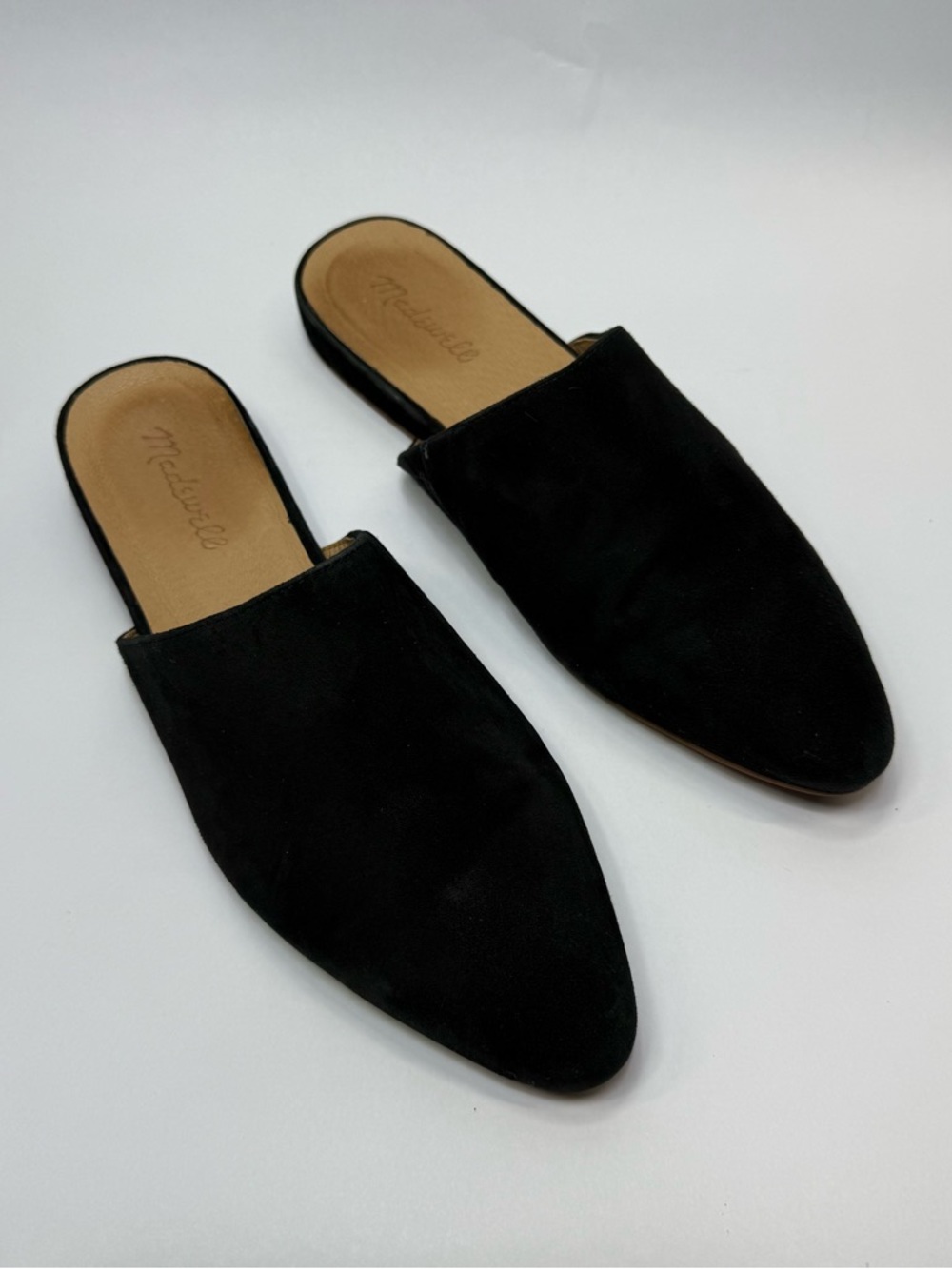 Madewell Black Suede Pointed Backless Mules